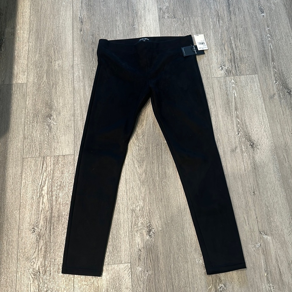 David Lerner NY suede black leggings